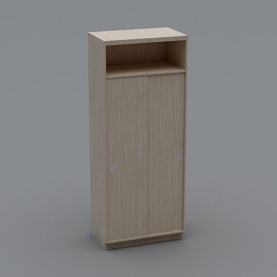 Unique Wood Storage Cabinet 3D model