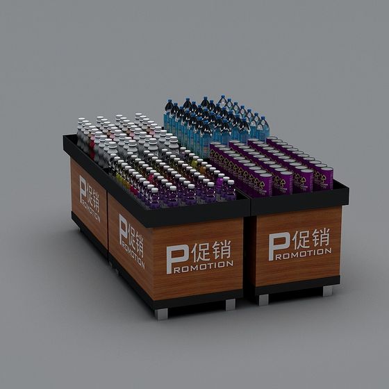 Vibrant Retail Promotion Display Stand 3D model