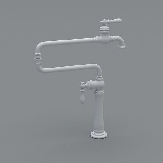 Vintage-Modern Low-Polygon Faucet 3D model