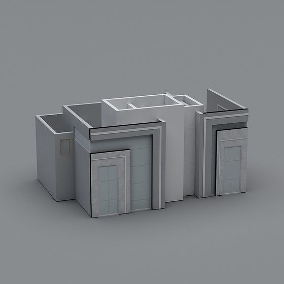 Sleek Low-Polygon Urban Building 3D Model