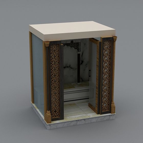 Luxurious Marble Shower Enclosure 3D model