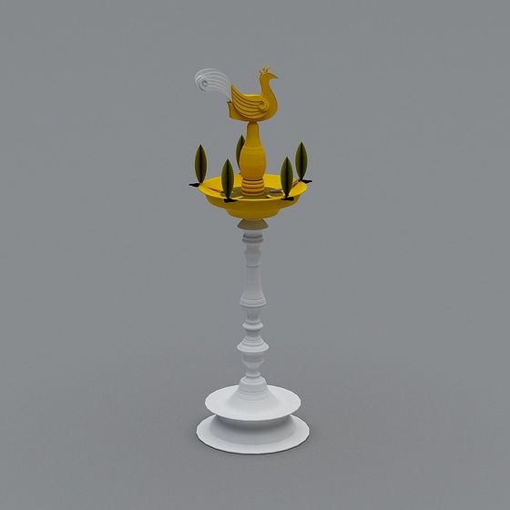 Elegant Low-Poly Candelabra 3D model