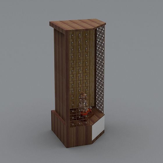 Wooden Partition Display Stand 3D model