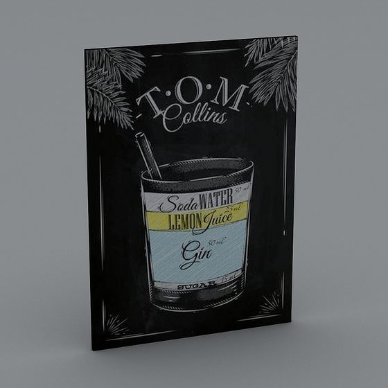 Vintage Cocktail 3D Model - Tom Collins