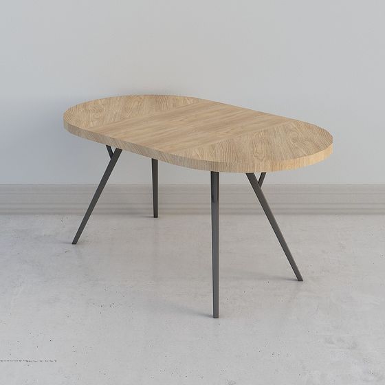 Chic Oval Dining Table 3D model for Creative Spaces