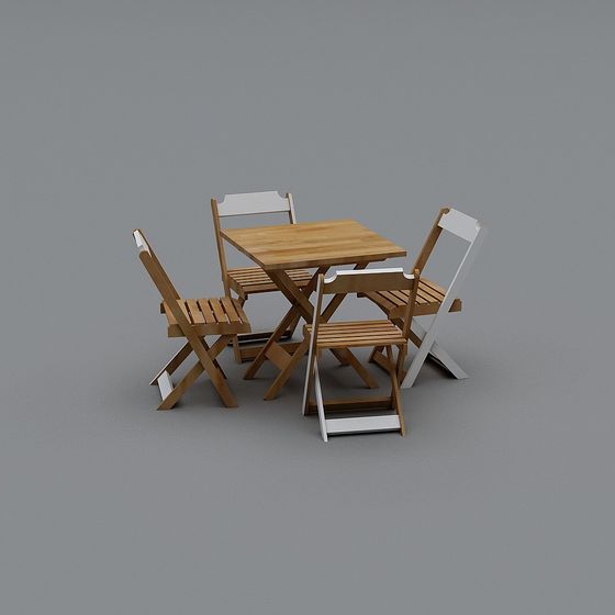 Outdoor Folding Table and Chair Set 3D model
