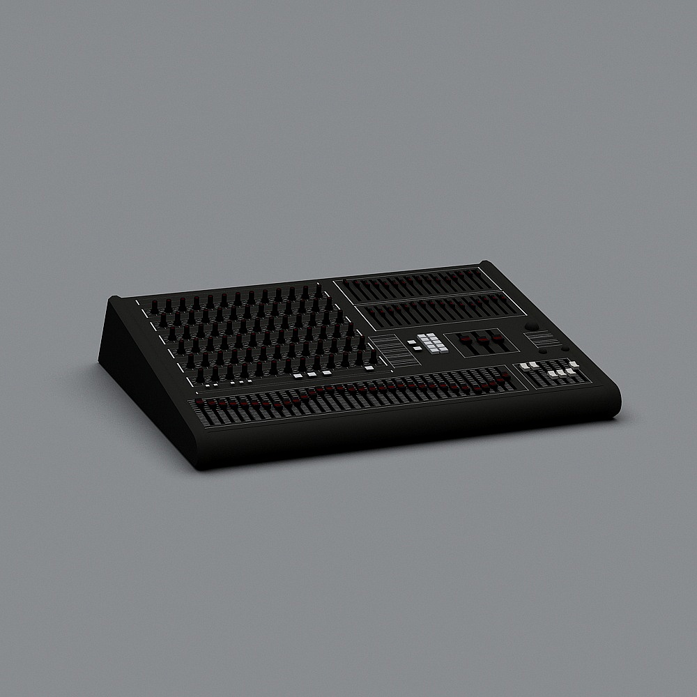 Low-Poly Audio Mixer 3D Model for Designers