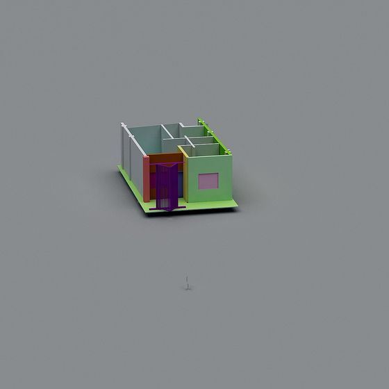 Vibrant Colored Room 3D model Design