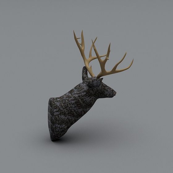 Stylish Low Poly Deer Head 3D model for Creative Projects