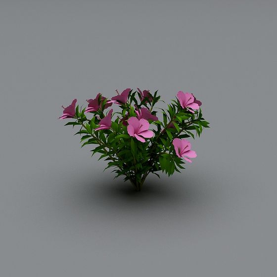 Lively Low-Poly Pink Flower 3D Model for Creative Use