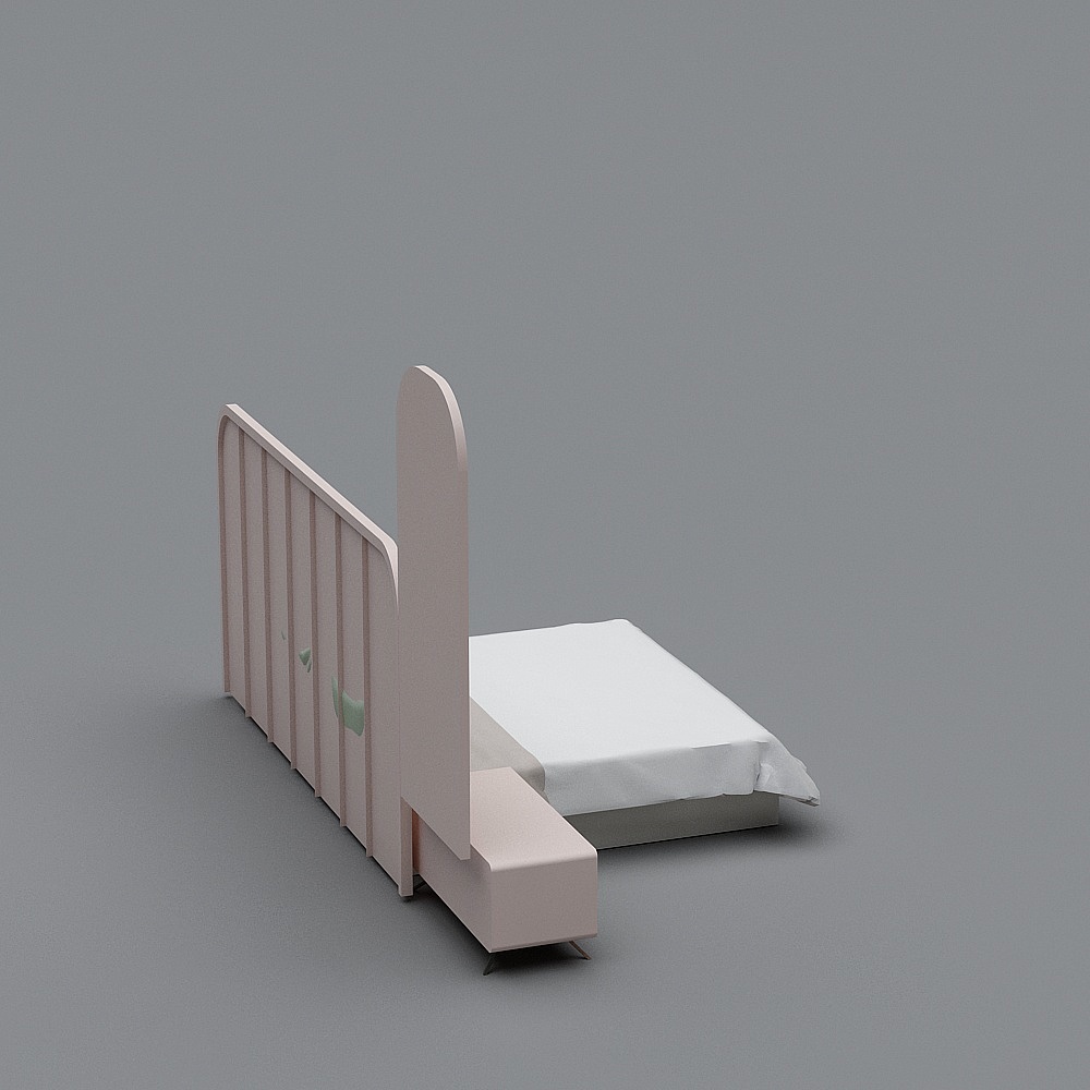 Modern Minimalist Low-Poly Bed Frame 3D model