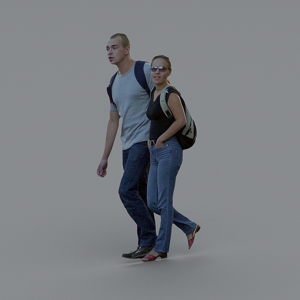 Urban Couple Strolling 3D model