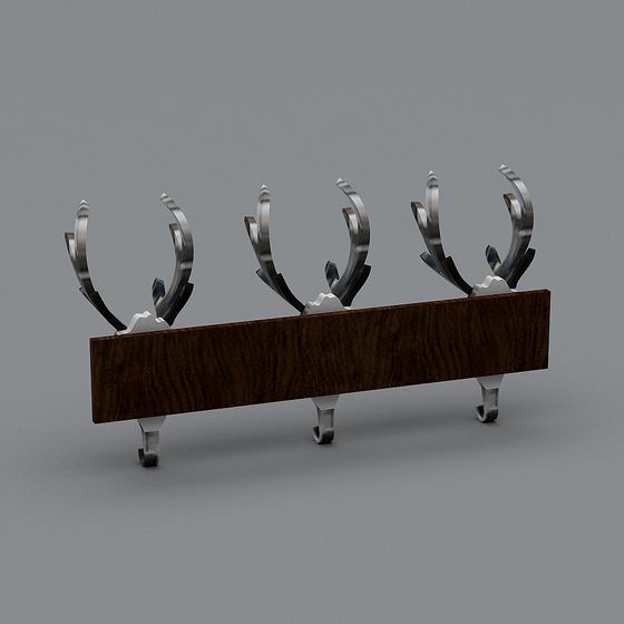 Metal Antler Hook 3D model for Modern Design
