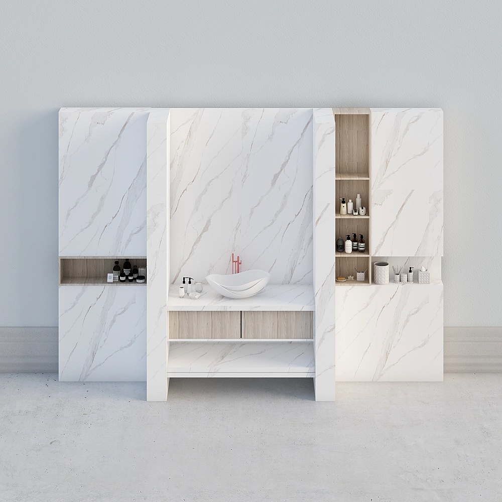 Pannello murale del bagno - Marmo bianco