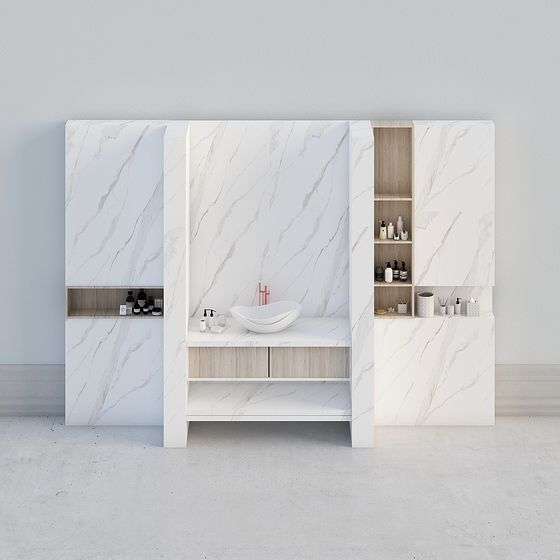 Pannello murale del bagno - Marmo bianco