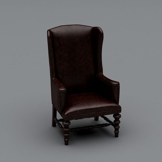 Classic Leather Armchair 3D Model