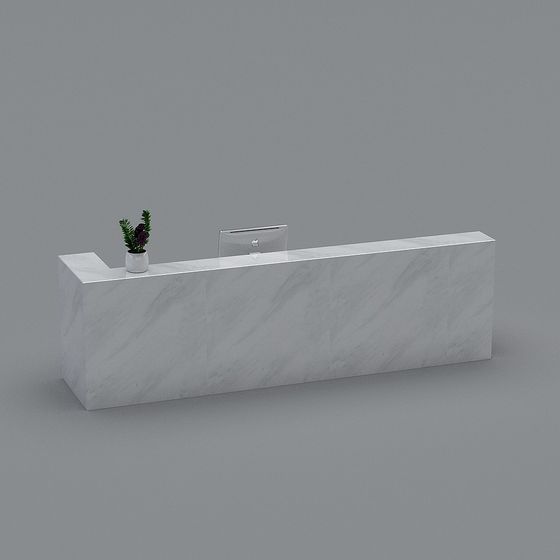 Elegant Marble Reception Desk 3D model