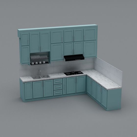 Charming Low-Poly Kitchen 3D model