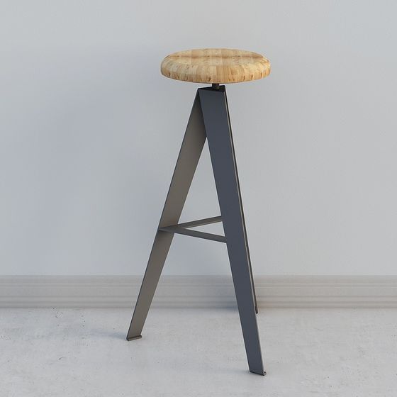 Industrial Style Bar Stool 3D model