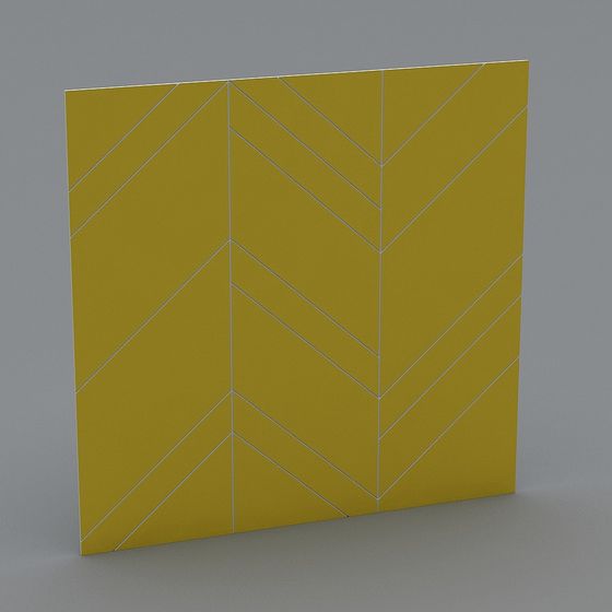 Captivating Geometric 3D Model in Warm Yellow