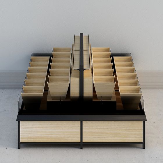 Chic Wooden Bookshelf Display Stand 3D model for Unique Designs