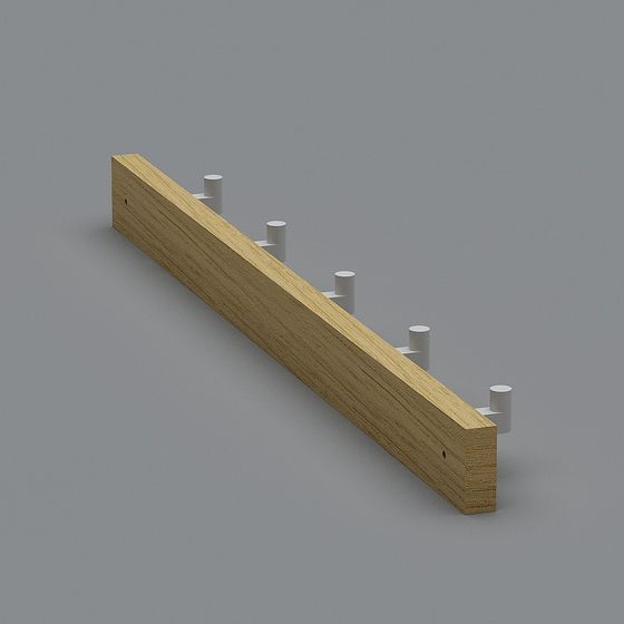 Minimalist Wooden Hook 3D model