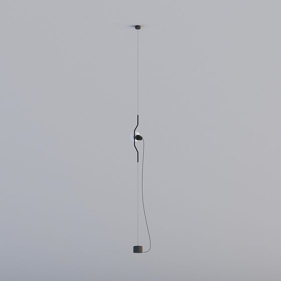 Minimalist Gray Pendant Light 3D model