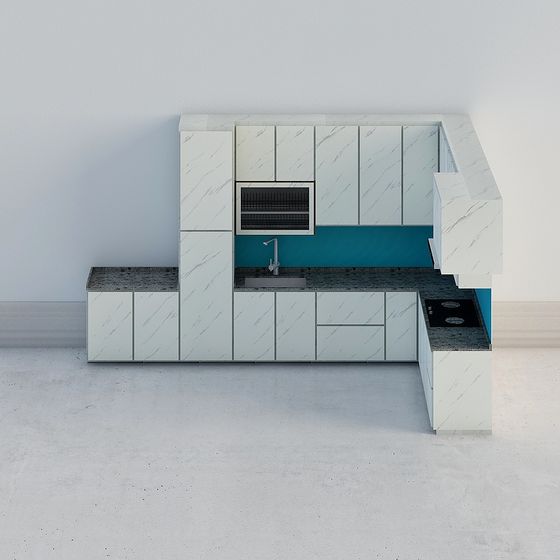 Modern Minimalist Kitchen 3D model