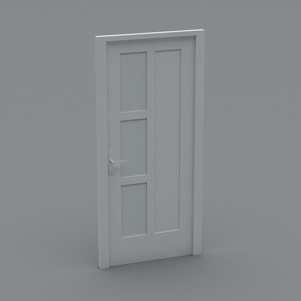 Minimalist Low-Poly High-Detail Door 3D model