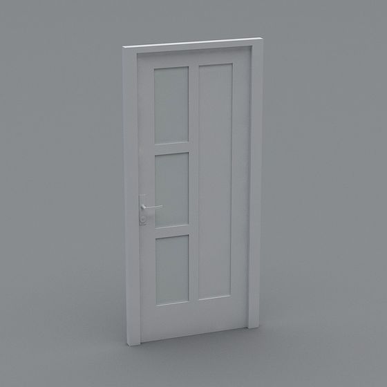 Minimalist Low-Poly High-Detail Door 3D model
