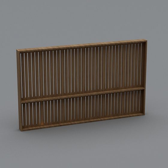 Wooden Shelf 3D Model - Modern Minimalist Design