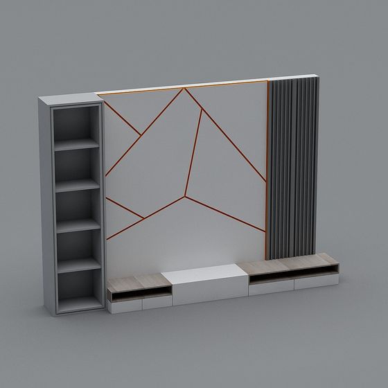 Urban Living Room Display Cabinet 3D model