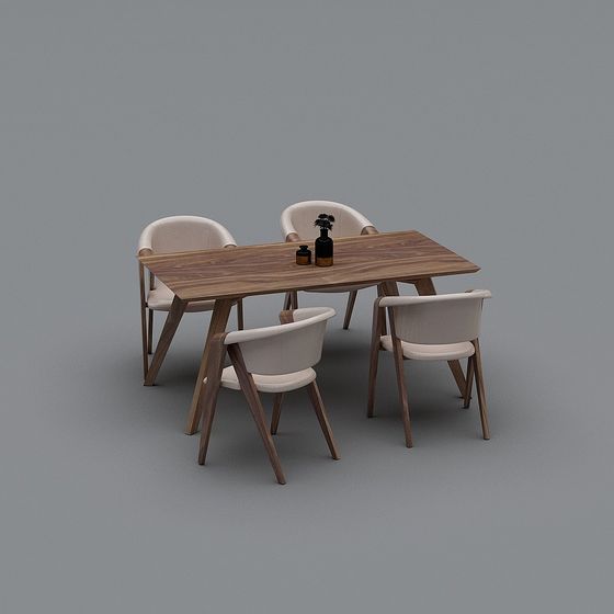 Mid-Century Dining Set 3D model