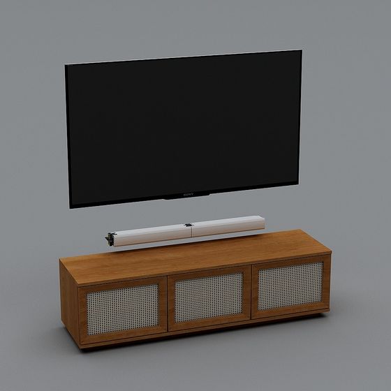 Modern Low-Poly TV Cabinet 3D model
