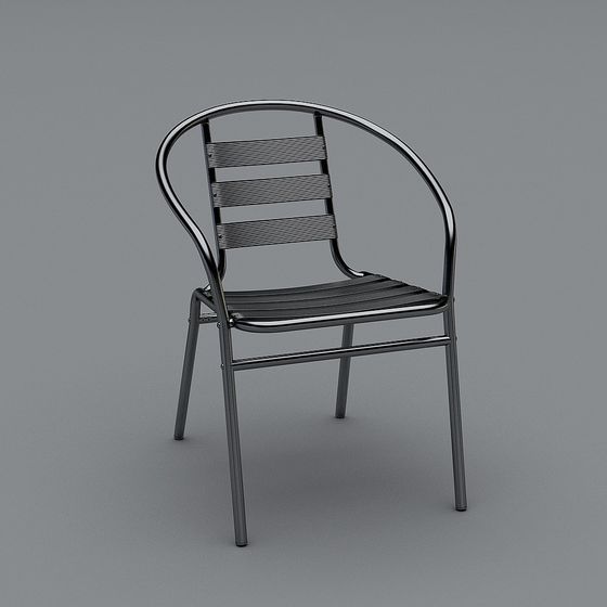 Elegant Minimalist Metal Chair 3D model