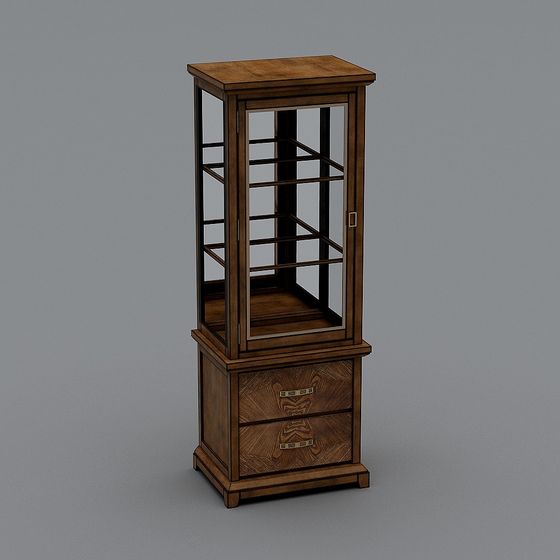 Elegant Vintage Display Cabinet 3D model