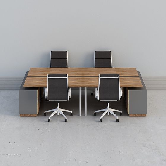 Elegant Conference Table and Chairs 3D model for Modern Workspaces