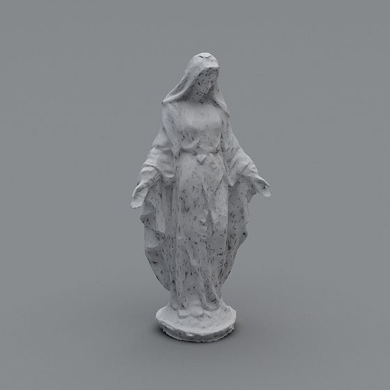 Mary Mother 3D model in Low Poly Style