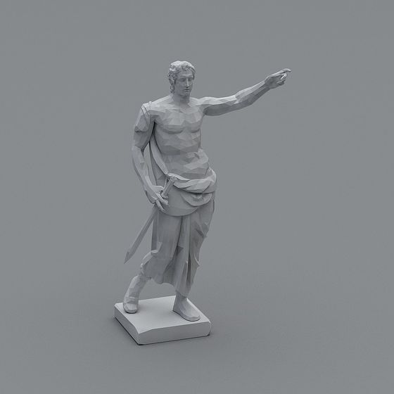 Low-Poly Roman Warrior 3D Model
