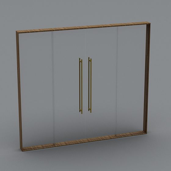 Minimalist Wooden Sliding Door 3D model