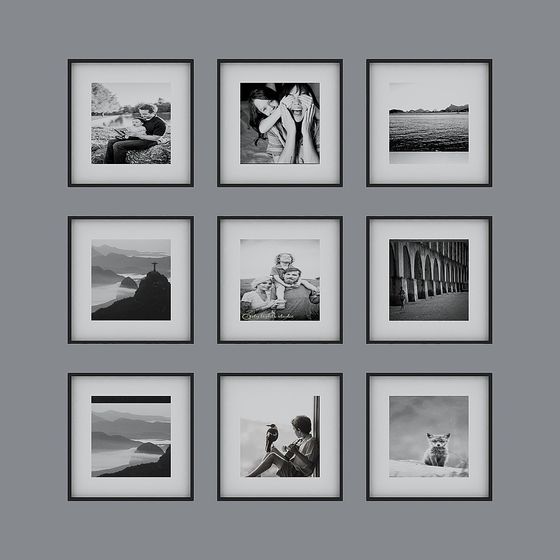 Family Photo Frame Wall 3D model