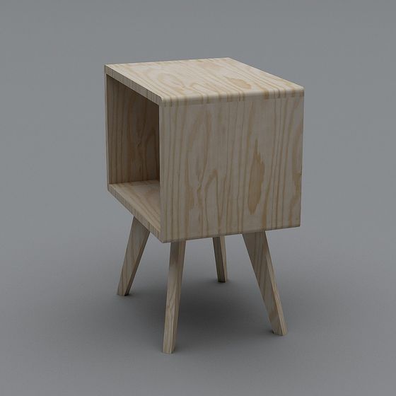 Stylish Wooden Side Table 3D model