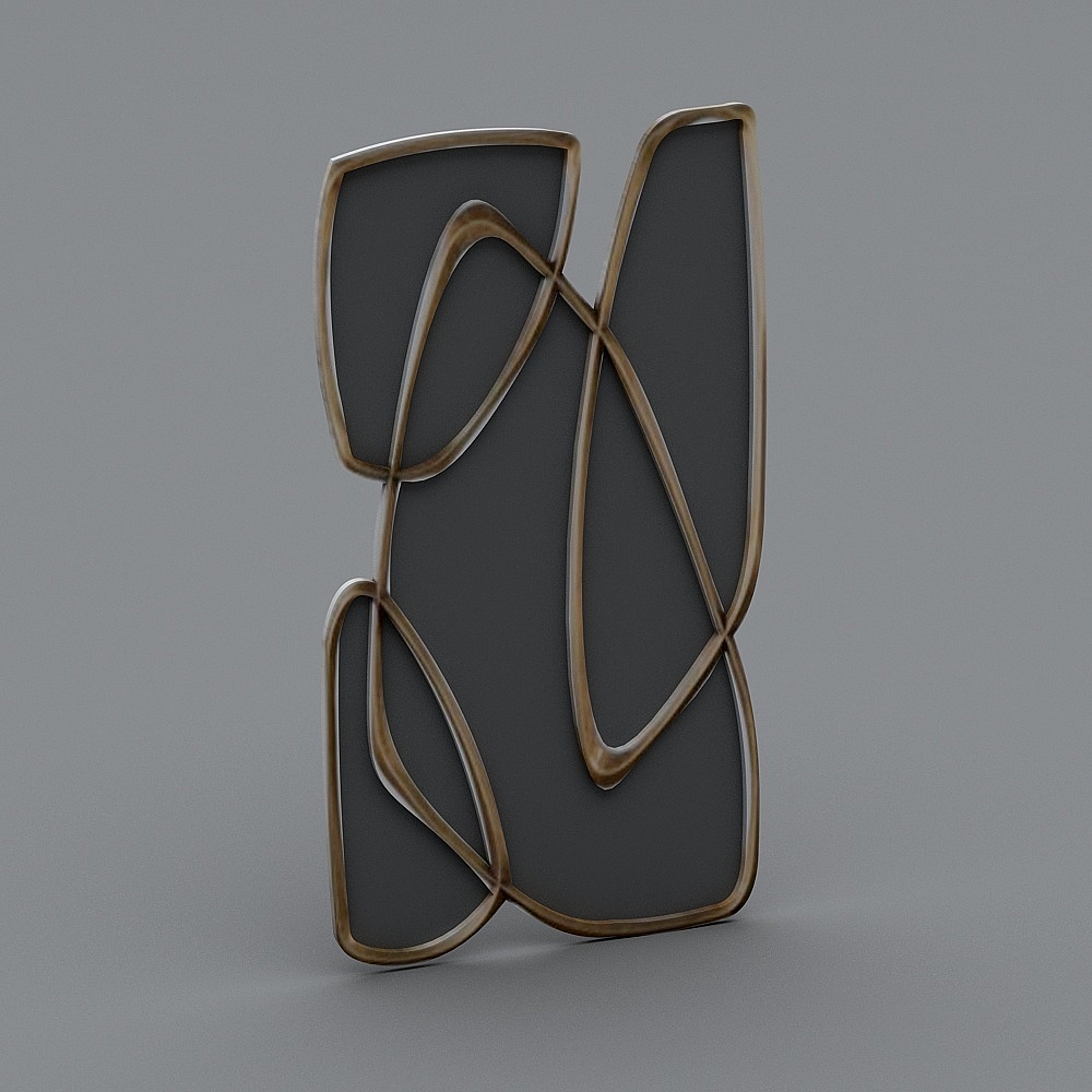 Abstract Geometric 3D Model with Low Polygon Design