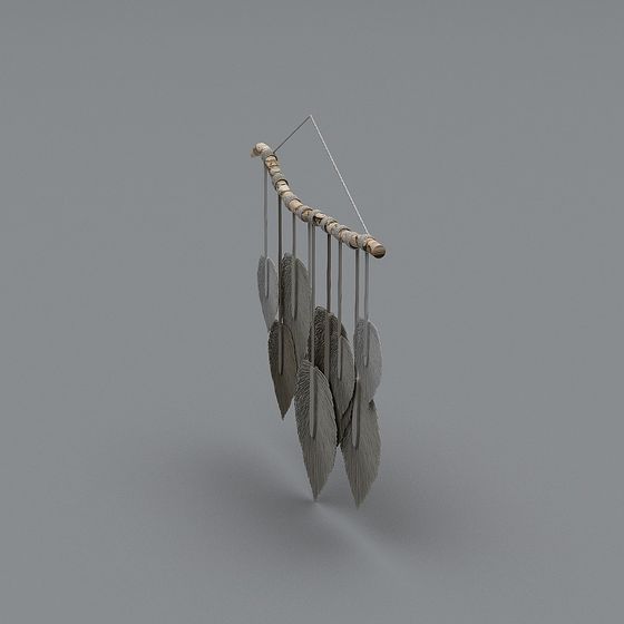 Dreamy Low-Poly Wind Chime 3D model