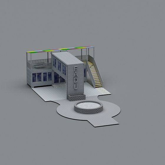 Unique Low-Poly Architectural 3D Model