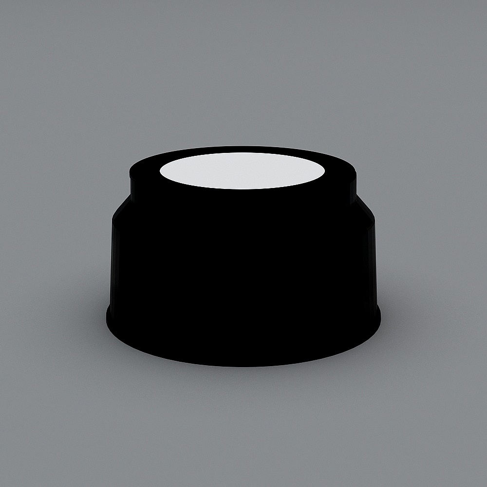 Minimalist Black Cylinder Bottle Cap 3D model