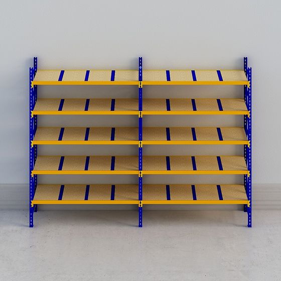 Vibrant Low-Poly Industrial Shelf 3D model