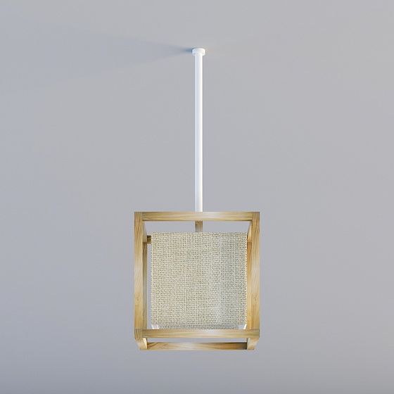 Stylish Wooden Pendant Lamp 3D model for Various Projects