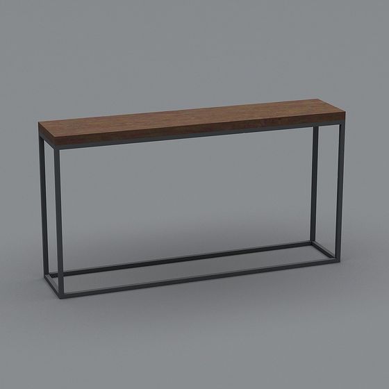 Industrial Style Long Table 3D model
