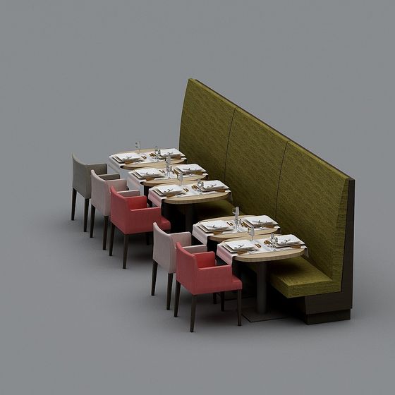 Stylish Restaurant Corner 3D model Design